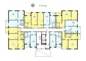 2-к квартира, вторичка, 53м2, 14/14 этаж