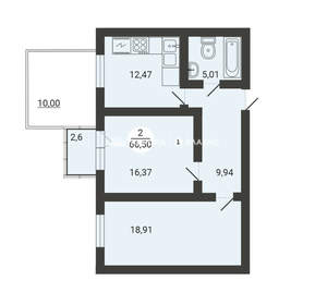 2-к квартира, вторичка, 67м2, 1/3 этаж