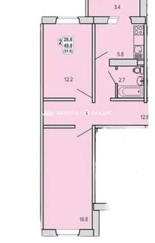 2-к квартира, вторичка, 50м2, 8/10 этаж