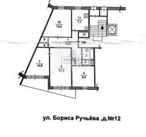 4-к квартира, вторичка, 73м2, 1/9 этаж