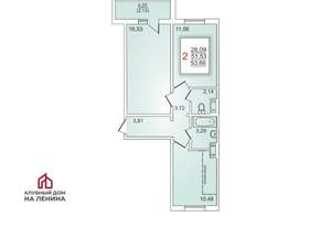2-к квартира, вторичка, 54м2, 2/10 этаж