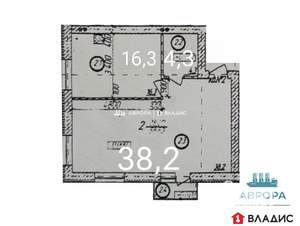 2-к квартира, сданный дом, 59м2, 3/3 этаж