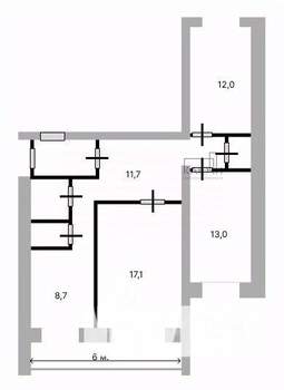 3-к квартира, вторичка, 68м2, 1/10 этаж