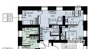3-к квартира, вторичка, 64м2, 2/4 этаж