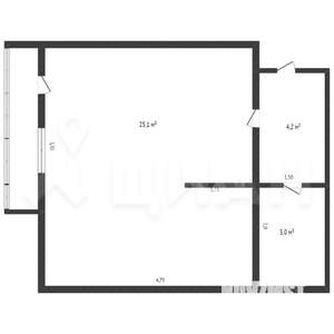 1-к квартира, вторичка, 33м2, 7/9 этаж