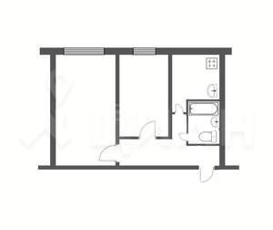2-к квартира, вторичка, 44м2, 1/6 этаж