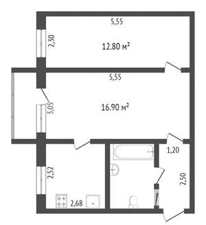 2-к квартира, вторичка, 44м2, 5/9 этаж