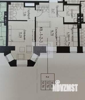 2-к квартира, вторичка, 52м2, 2/4 этаж