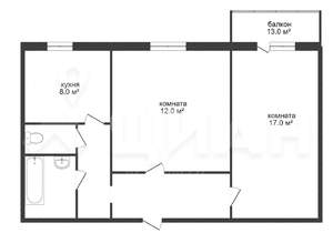 2-к квартира, вторичка, 57м2, 6/10 этаж
