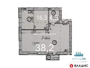 2-к квартира, сданный дом, 59м2, 3/3 этаж